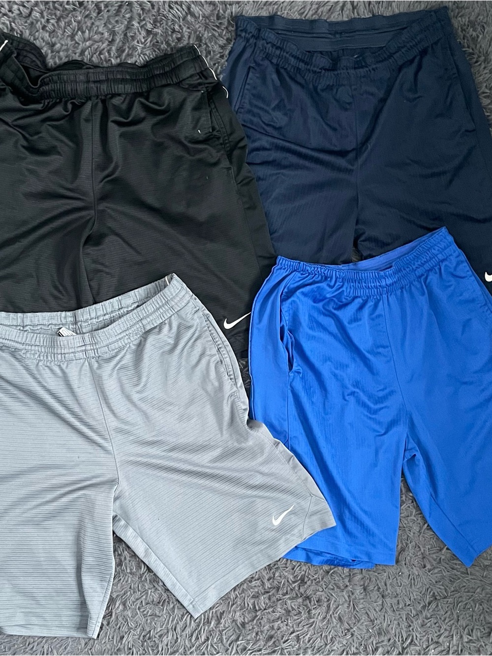 Men Size Medium Nike Dri-Fit Basketball Shorts Bundle Lot Blue Navy Gray Black
